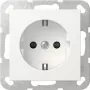 Gira 418327 SCHUKO pistikupesa SafetyPlusiga, kruviklemmid, System 55, puhas valge matt