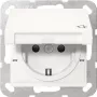 Gira 441427 SCHUKO pistikupesa klapiga, System 55, puhtvalge