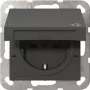 Gira 441428 SCHUKO pistikupesa koos hingedega katte ja Safety Plusiga, System 55, antratsiit
