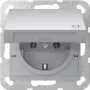 GIRA 445426 SCHUKO pistikupesa System 55 süvispaigaldatav alumiiniumist klapiga, 16 A, 250 V, IP44