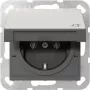 Gira 4454600 SCHUKO pistikupesa liigendkattega, System 55, roostevaba teras