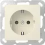 Gira 446601 SCHUKO pistikupesa süvispaigaldusega ilma küünisteta System 55 kreemvalge läikiv