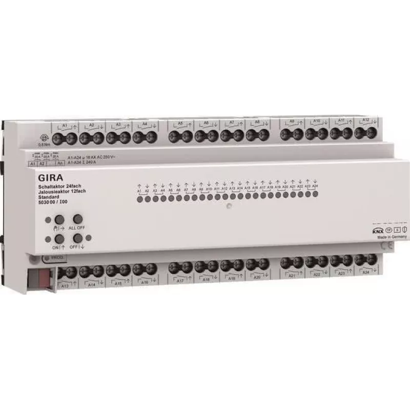 Gira KNX ONE 503000 lülitus- ja rulooajam 24x/12x 16 A Standard