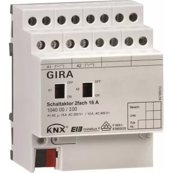 GIRA KNX lülitusaktor 2-kanaliline 16A DIN-liinile 104000