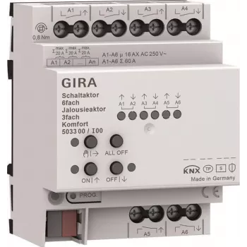Gira KNX lülitus- ja rulooajam 6f/3f 16 A 503300