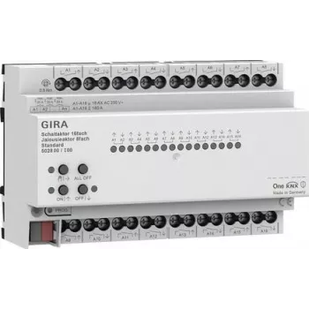 Gira KNX lülitus- ja ruloo-/kardina-ajam 16/8-kordne 16 A REG Plus koos KNX Secure 502800