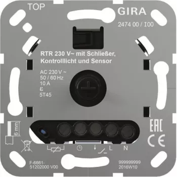 Gira ruumitermostaadi juhtimisseade 230 V NO kontakt 247400