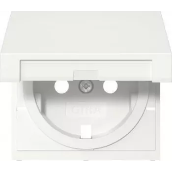 Gira SCHUKO pistikupesa klapiga, puhtvalge, mudel 492227