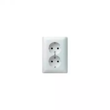 Gira Standard 55 katteloor Schuko topeltpistikupesa jaoks, puhtvalge siidmatt (0780 04)