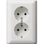 Gira Standard 55 kahekordne SCHUKO pistikupesa, puhas valge matt (078804)