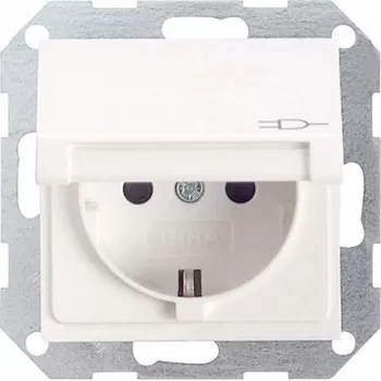 Gira System 55 Schuko pistikupesa sisu, puhtvalge läikiv, 16 A, 250 V, kruviklemmid, süvispaigaldus 045403