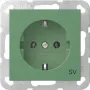 Gira System 55 SCHUKO pistikupesa sisu suurendatud puutekaitsega, roheline 4188107
