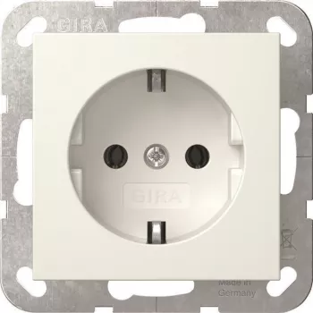Gira System 55 SCHUKO pistikupesa, puhtvalge, süvispaigaldus, 16 A 446603