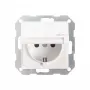 Gira System 55 Schuko pistikupesa klapiga, puhas valge siidmatt 045427