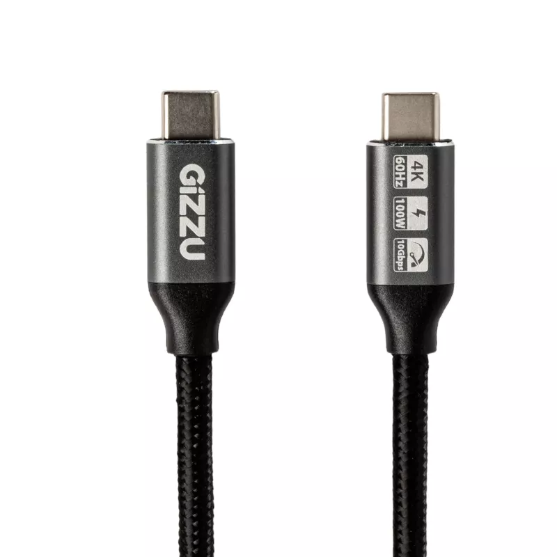 GIZZU 100W 10Gbps USB-C to USB-C kaabel 1m must