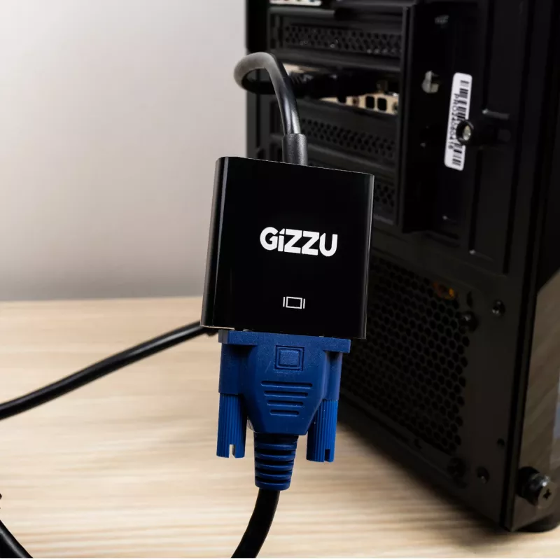 Gizzu 1080P HDMI-VGA adapter, polükarbonaat