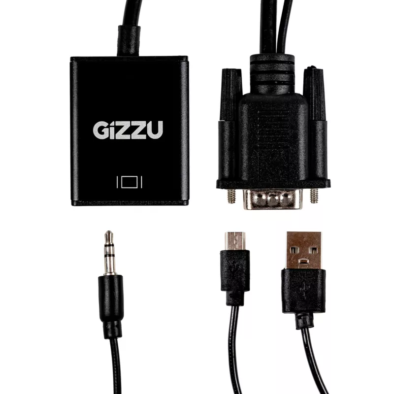 Gizzu 1080P VGA-HDMI adapter heliga