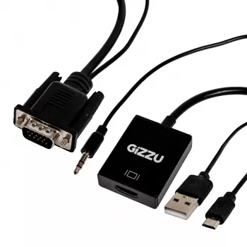 Gizzu 1080P VGA-HDMI adapter heliga