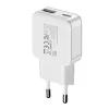 Gizzu 2-pordiline 20W GaN seinalaadija USB-C PD 3.0 + USB-A QC 3.0 kiirlaadimisadapter - Valge