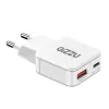Gizzu 2-pordiline 20W GaN seinalaadija USB-C PD 3.0 + USB-A QC 3.0 kiirlaadimisadapter - Valge