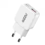 Gizzu 2-pordiline 20W GaN seinalaadija USB-C PD 3.0 + USB-A QC 3.0 kiirlaadimisadapter - Valge