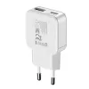 Gizzu 2-pordiline 30W GaN seinahoidja USB-C PD + USB-A QC valge