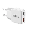 Gizzu 2-pordiline 30W GaN seinahoidja USB-C PD + USB-A QC valge