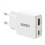 Gizzu 2-pordiline 45W GaN seinilaadija USB-C PD & USB-A QC valge