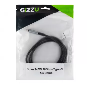 GIZZU 240W 20Gbps USB-C to USB-C kaabel 2m must