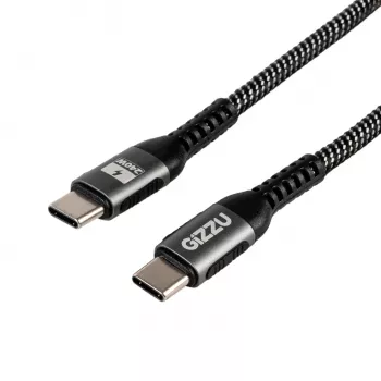 GIZZU 240W 480Mbps USB-C to USB-C punutud kaabel 1m must