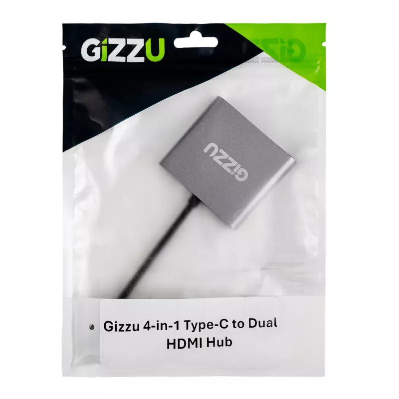 Gizzu 4-in-1 Type-C Dual HDMI jaotur