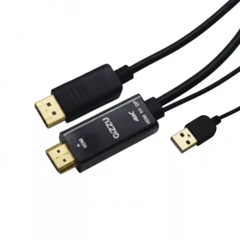 Gizzu 4K HDMI to DisplayPort aktiivne muundurkaabel 1,8 m must