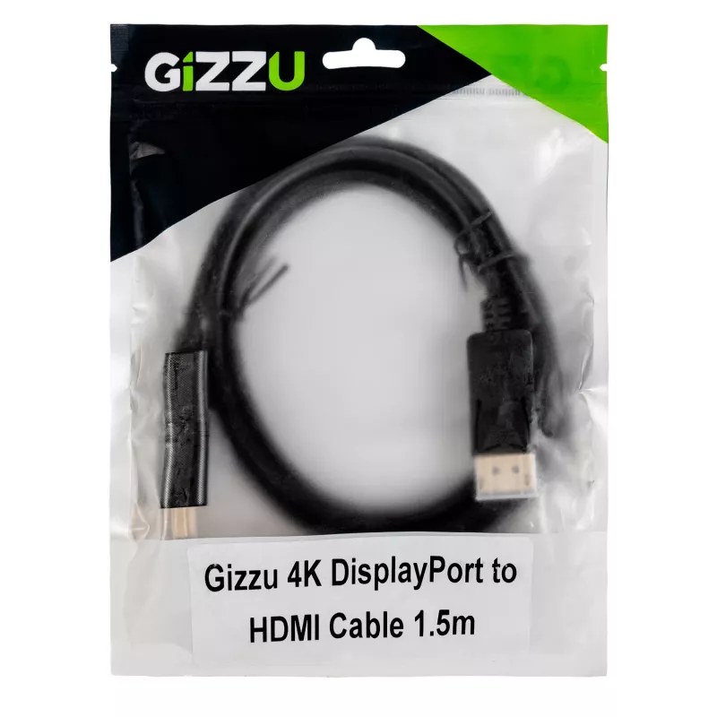 Gizzu 4K60Hz DisplayPort-HDMI-kaabel 1,5 m