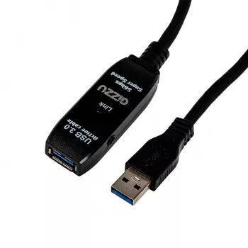 Gizzu USB 3.0 aktiivne pikenduskaabel 5m - must