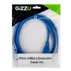 Gizzu USB 3.0 pikenduskaabel 2m – 5Gbps, isane emasele, must