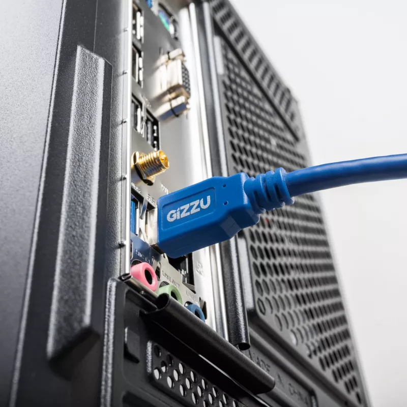 Gizzu USB 3.0 pikenduskaabel 2m – 5Gbps, isane emasele, must