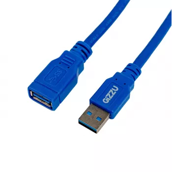 Gizzu USB 3.0 pikenduskaabel 2m – 5Gbps, isane emasele, must