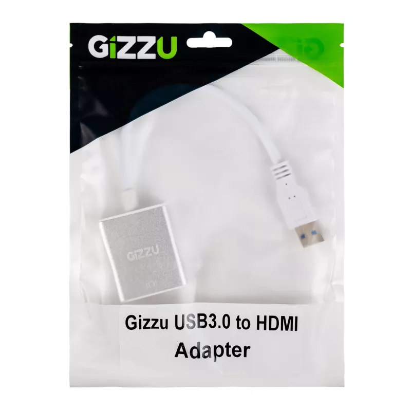 Gizzu USB 3.0 to HDMI Adapter - Full HD 1080p Video Output, Black