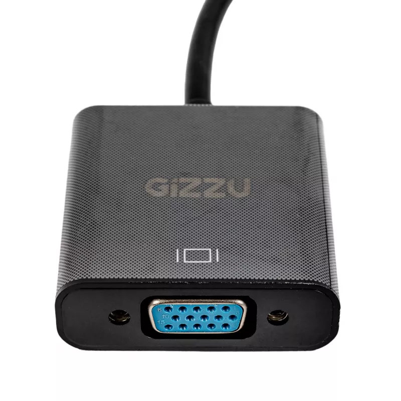 Gizzu USB 3.0 VGA adapter – Full HD 1080p väline videomuundur, USB-A isane VGA emasele, siiniga toide, must