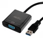 Gizzu USB 3.0 VGA adapter – Full HD 1080p väline videomuundur, USB-A isane VGA emasele, siiniga toide, must