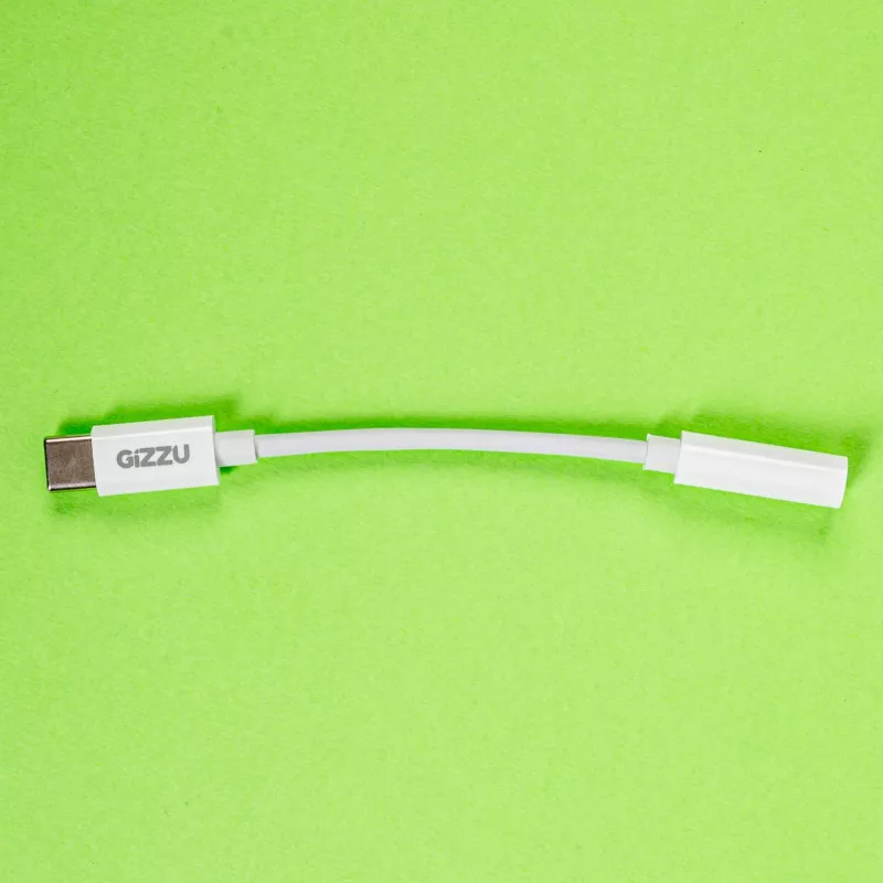 Gizzu USB Type-C - 3,5 mm AUX heliadapter - valge