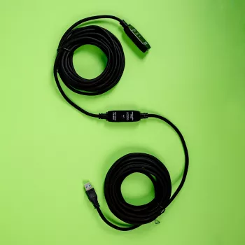 Gizzu USB3.0 aktiivne pikenduskaabel 10m – 5Gbps SuperSpeed repiiterkaabel signaalivõimendiga, USB-A isane emasele, siin-toitega valikulise DC-pordiga, must