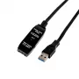 Gizzu USB3.0 aktiivne pikenduskaabel 10m – 5Gbps SuperSpeed repiiterkaabel signaalivõimendiga, USB-A isane emasele, siin-toitega valikulise DC-pordiga, must