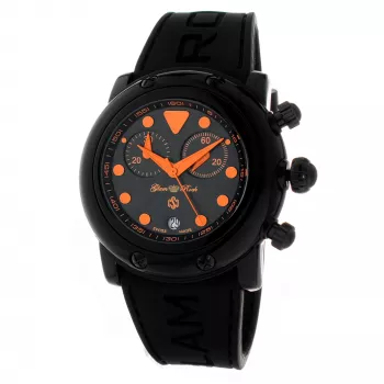 GLAM ROCK GR61114 Naiste kvartskell, analoog, 46mm, roostevaba teras, must sihverplaat, nahkrihm