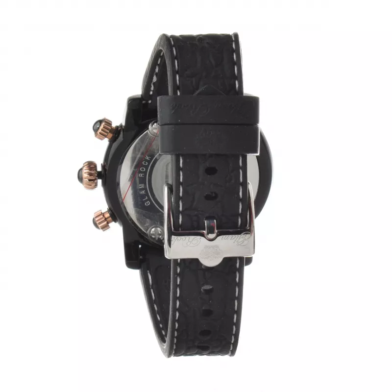 GLAM ROCK Unisex Watch GR62115-B 46mm Swiss Quartz Stainless Steel Silicone Black