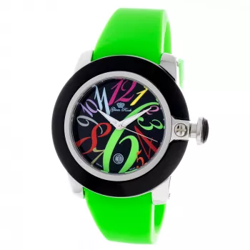 GLAM ROCK Naiste Miami Beach Kronograafkell GR32038 - 44mm roostevabast terasest korpus, valge silikoonrihm, Šveitsi kvarts