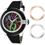 GLAM ROCK naiste kell GR32018 Miami kollektsioon 44mm Šveitsi kvarts roostevaba teras nahk must