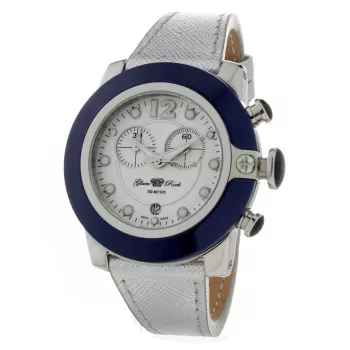 GLAM ROCK Naiste Kell GR32116 (44mm) - Šveitsi Kvarts, Roostevaba Teras, Must Silikoonrihm