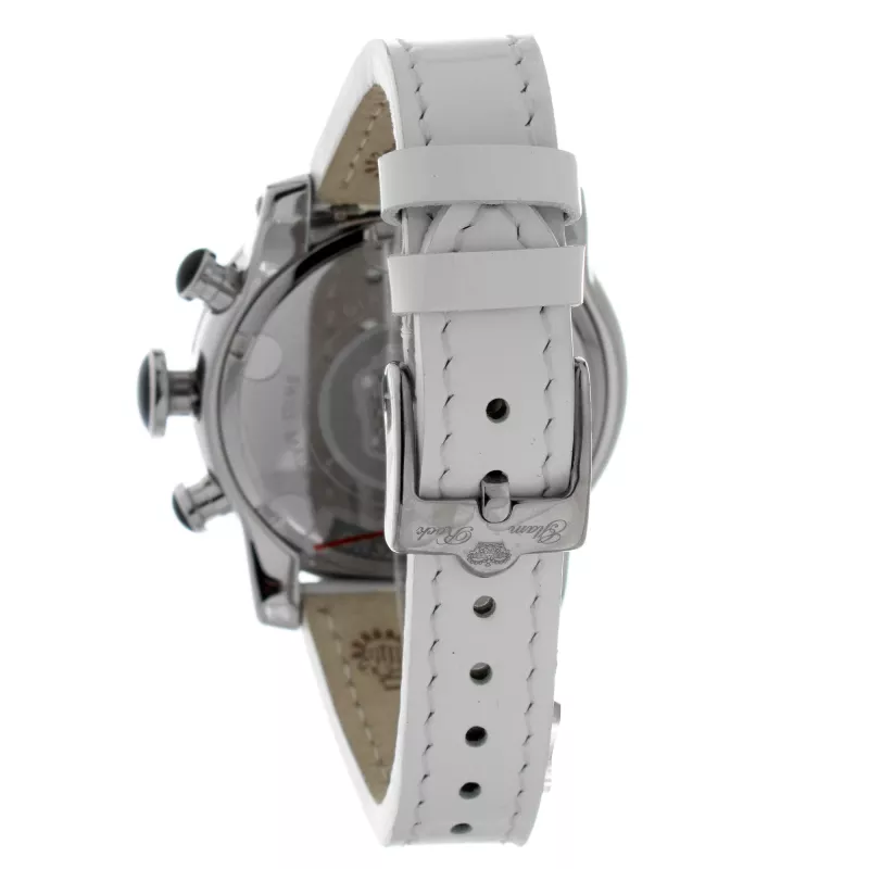 GLAM ROCK Naiste Kell GR32153 44mm Šveitsi Kvarts Valge Pärlmutter Sihtnäidikuga Valge Nahkrihm