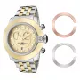 GLAM ROCK naiste kell GR32159 (44mm) - Šveitsi kvarts, valge pärlmutrist sihverplaat, silikoonrihm